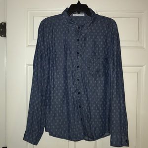 Maurices Button Up Blue Jean Top Plus 1X